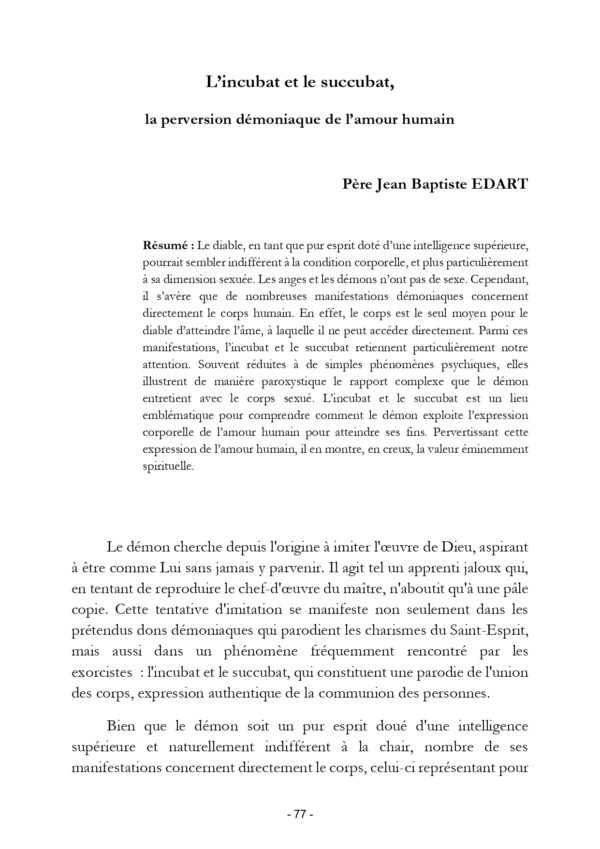 L’incubat et le succubat, la perversion démoniaque de l’amour humain