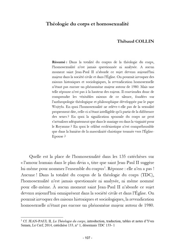 Théologie du corps et homosexualité