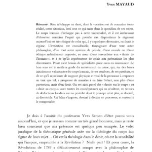 Le corps dans le droit