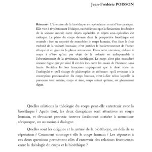 Théologie du corps et bioéthique
