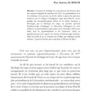 Théologie du corps et catéchèse
