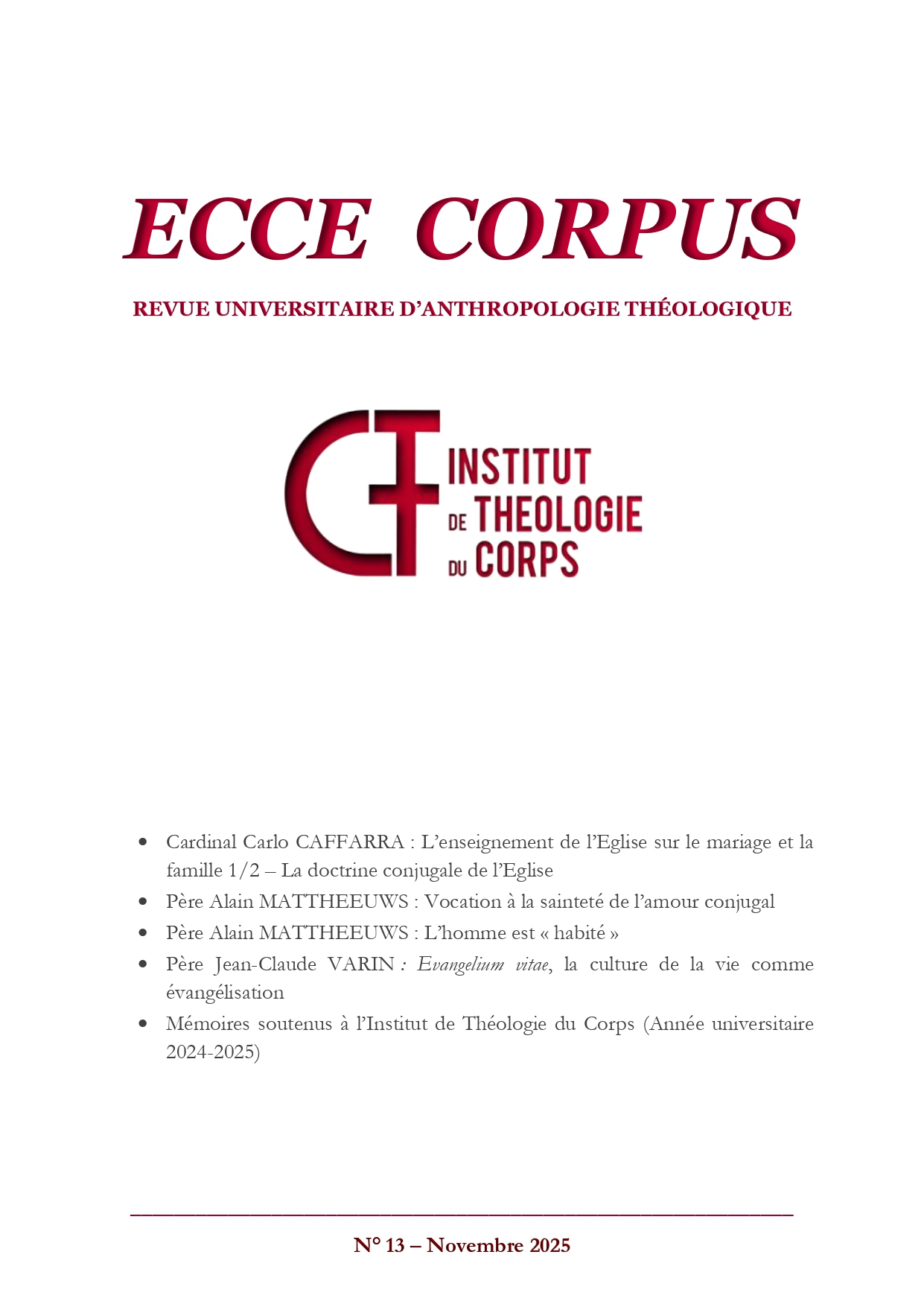 Ecce Corpus numéro 13